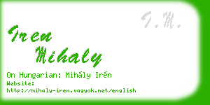 iren mihaly business card