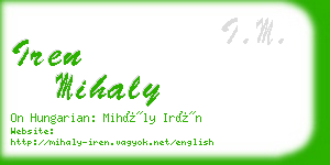iren mihaly business card